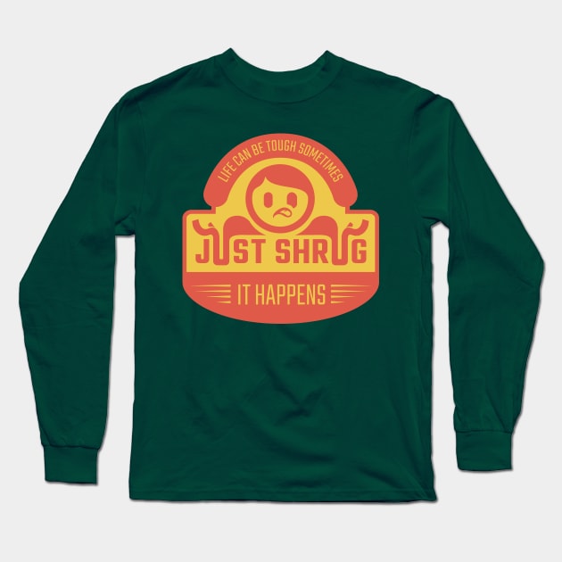 Just Shrug - It Happens - Red and Yellow Long Sleeve T-Shirt by Just_Shrug